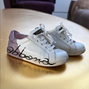 Dolce & Gabbana Kids White and Lavender Sneakers